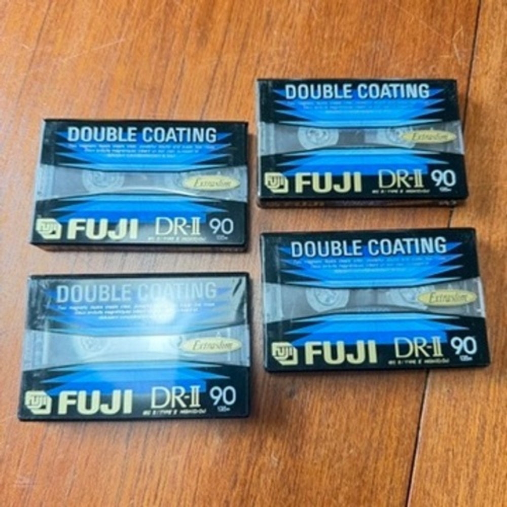 Fuji DR-II 90 High Bias Type II Double Coating Audio Cassette Tapes 4 Pack NOS